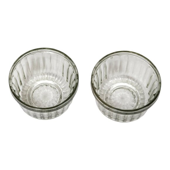 Anchor Hocking Ribbed Glass Ramekins 3 1/2" Custard Creme Brule MCM Bakeware - Picture 2 of 7